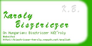 karoly bisztriczer business card